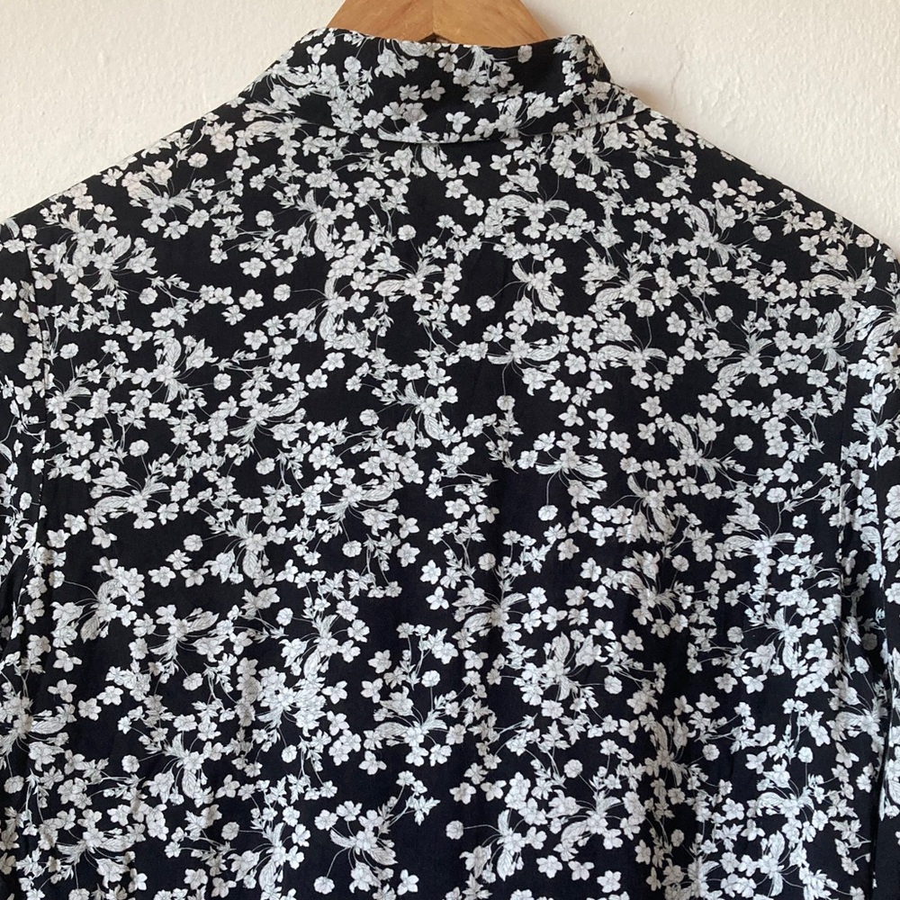 & Other Stories Black and White Floral Shirt Dress Size 10 - Picture 12 of 16